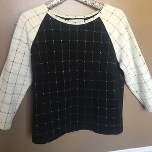 Ann Taylor Loft large black white top